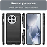 EIDERWOOD OnePlus 13R Brushed Carbon Fiber Fleksibelt Plast Deksel - Svart