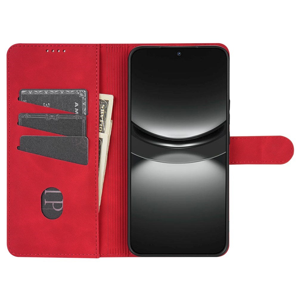 EIDERWOOD Xiaomi Poco X7 Pro Kunstskinn Flip Deksel m. Kortholder & Ståfunksjon - Rød