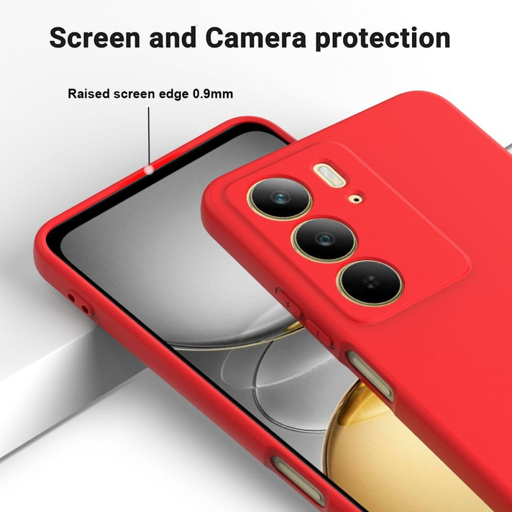 EIDERWOOD Realme C75 Liquid Silikon Deksel m. Stropp - Rød