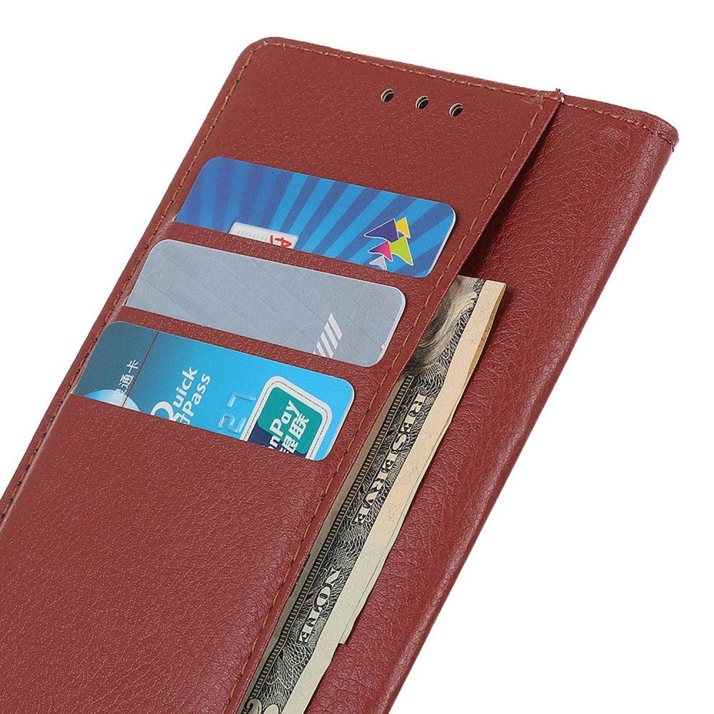 EIDERWOOD Xiaomi Poco X7 Pro Litchi Kunstskinn Flip Deksel med Lommebok - Brun