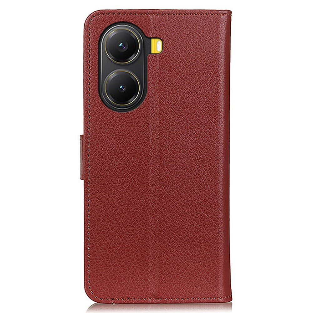 EIDERWOOD Xiaomi Poco X7 Pro Litchi Kunstskinn Flip Deksel med Lommebok - Brun