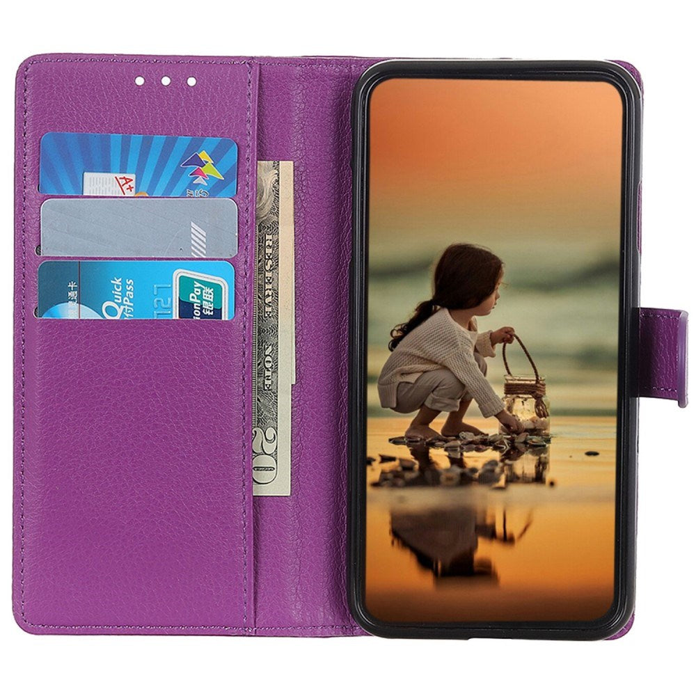 EIDERWOOD Xiaomi Poco X7 Pro Litchi Kunstskinn Flip Deksel med Lommebok - Lilla