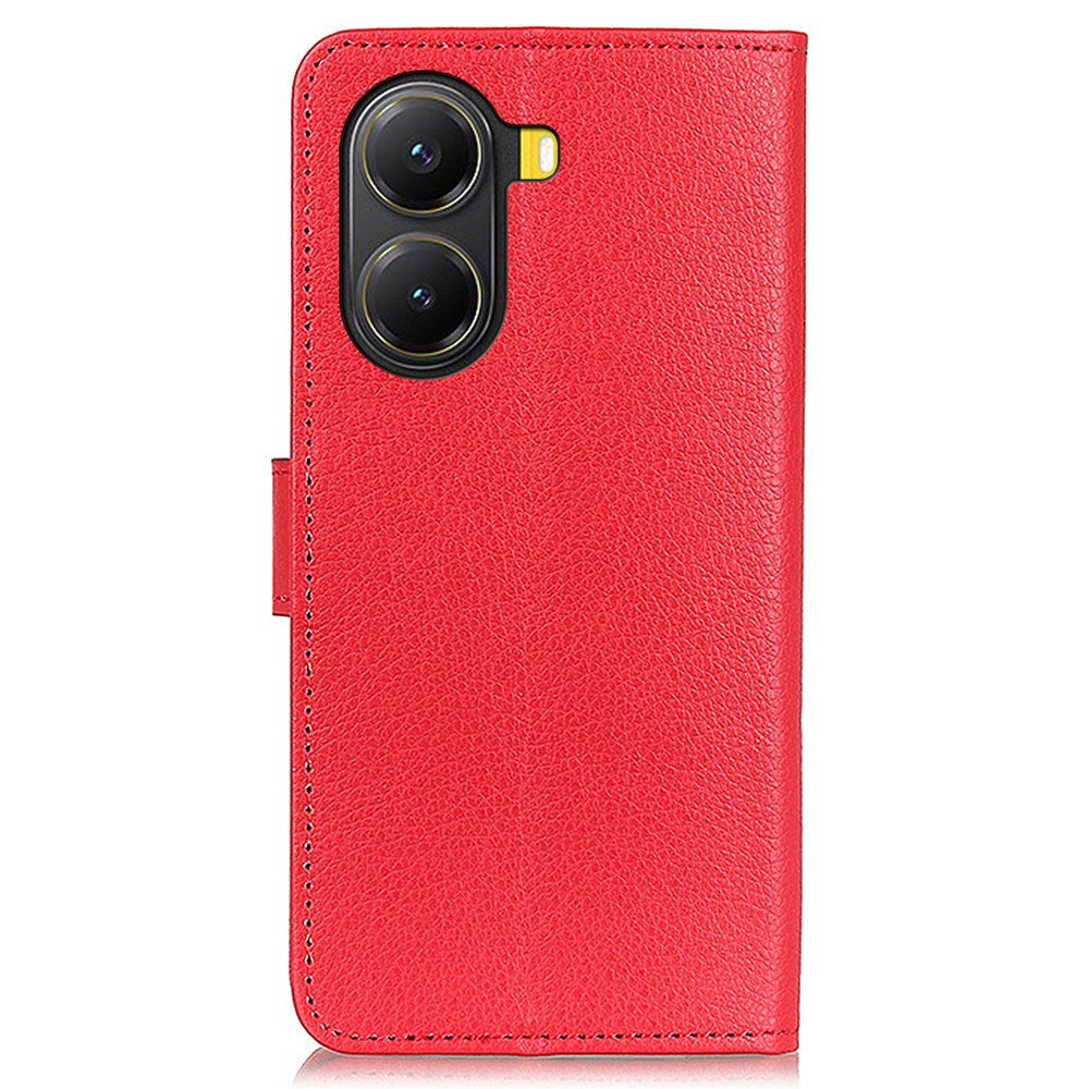 EIDERWOOD Xiaomi Poco X7 Pro Litchi Kunstskinn Flip Deksel med Lommebok - Rød