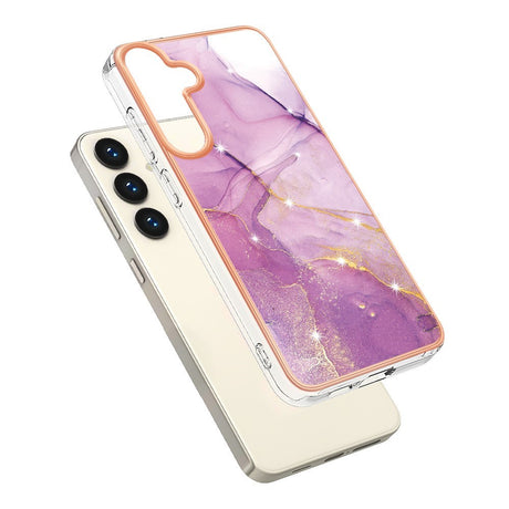 EIDERWOOD Samsung Galaxy S25+ (Plus) / S24+ (Plus) Marmormønstret Plast Deksel - Rosa
