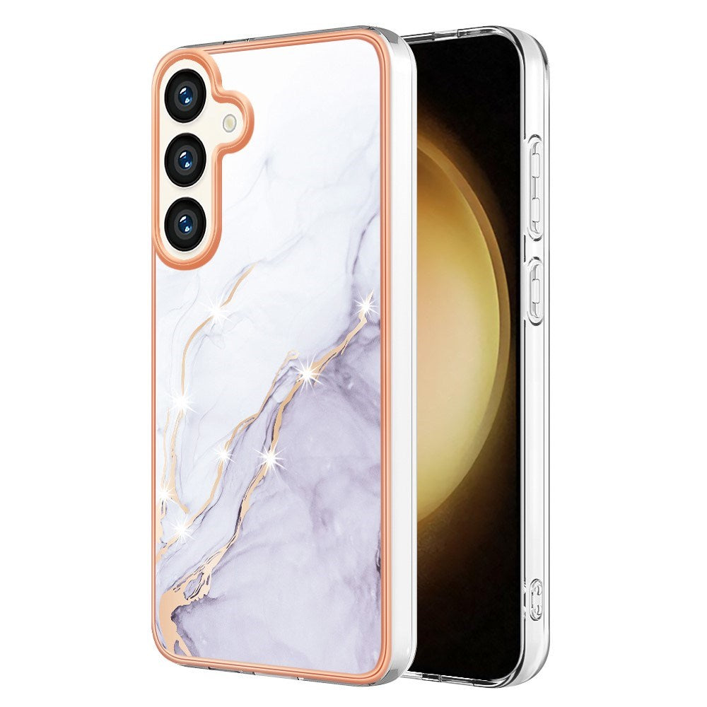 EIDERWOOD Samsung Galaxy S25+ (Plus) / S24+ (Plus) Marmormønstret Plast Deksel - Hvit