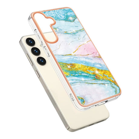 EIDERWOOD Samsung Galaxy S25+ (Plus) / S24+ (Plus) Marmormønstret Plast Deksel - Blå