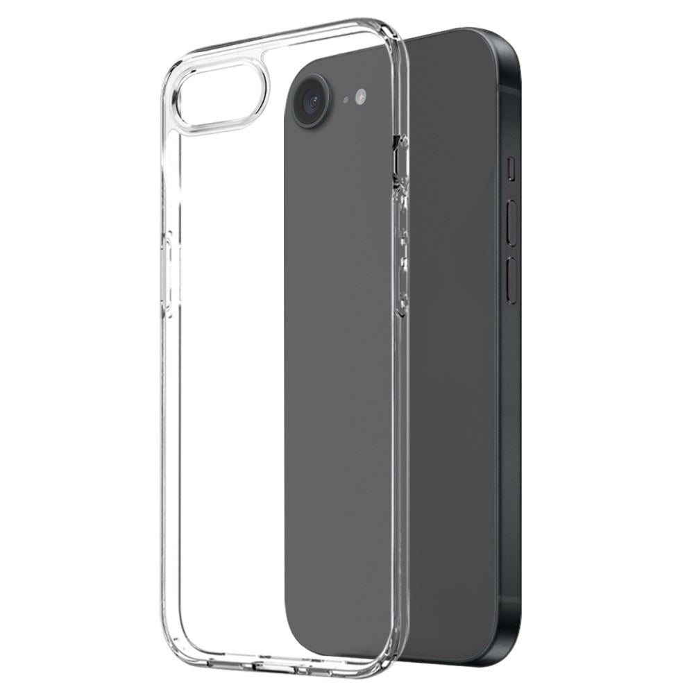 iPhone 17e / 16e 2-i-1 Fleksibelt Plast Deksel & Herdet Skjermbeskyttelsesglass - Gjennomsiktig