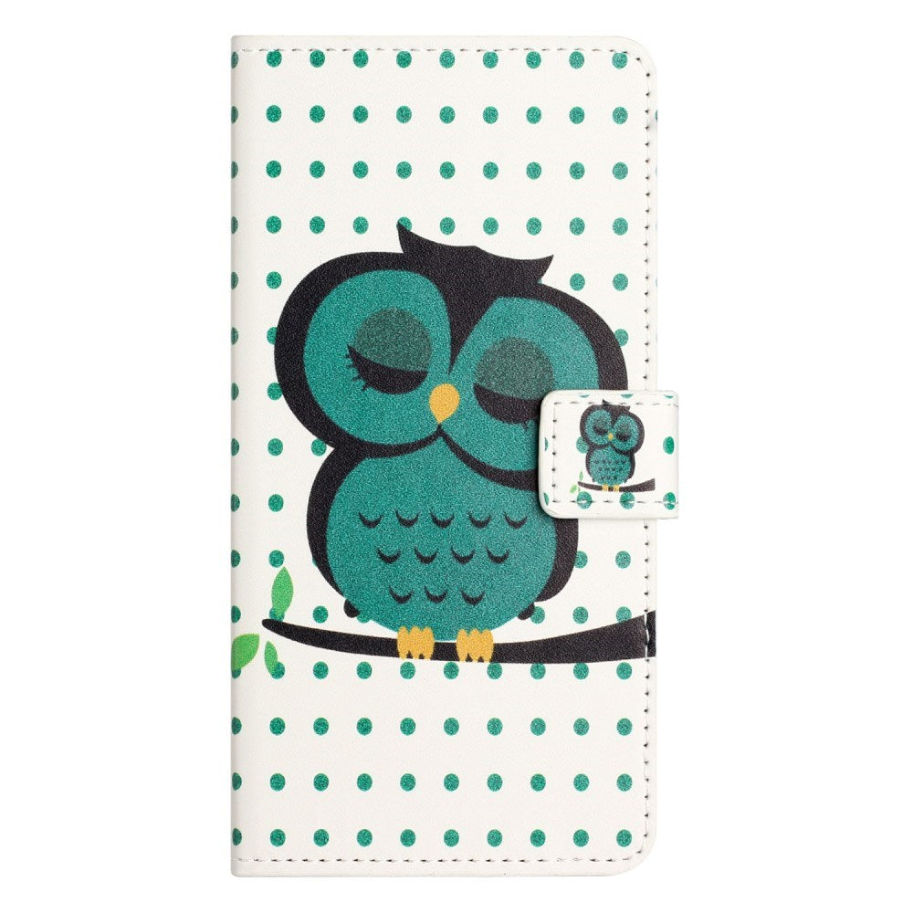 EIDERWOOD Samsung Galaxy S25 Edge Kunstskinn Deksel med Lommebok og Stativfunksjon - Sovende Ugle