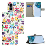 EIDERWOOD Samsung Galaxy S25 Edge Kunstskinn Deksel med Lommebok og Stativfunksjon - Ugler