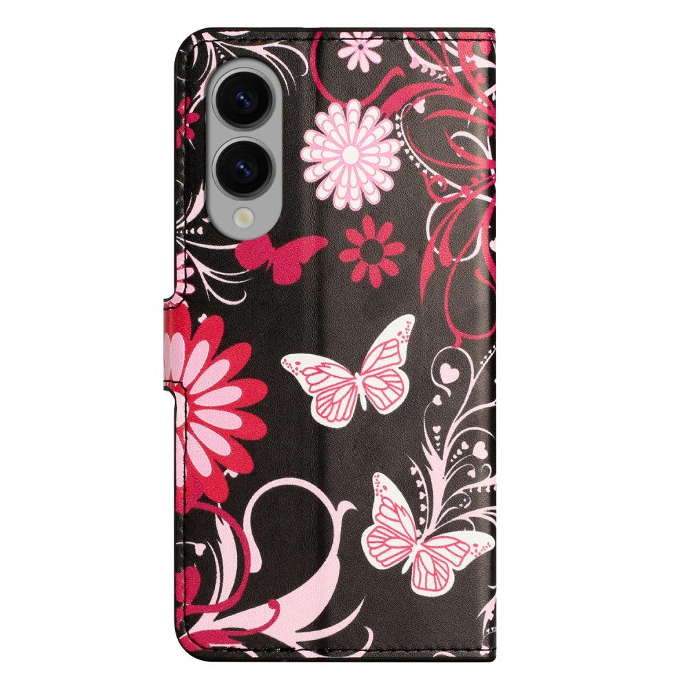 EIDERWOOD Samsung Galaxy S25 Edge Kunstskinn Deksel med Lommebok og Stativfunksjon - Sommerfugler