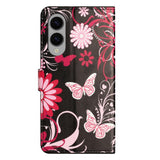 EIDERWOOD Samsung Galaxy S25 Edge Kunstskinn Deksel med Lommebok og Stativfunksjon - Sommerfugler