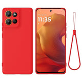 EIDERWOOD Motorola Moto G15 Power Foret Silikon Deksel med Stropp - Rød