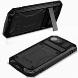 iPhone 17e / 16e R-JUST Hybrid Robust Deksel m. Innebygd Skjermbeskyttelse & Kickstand - Svart