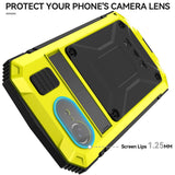iPhone 17e / 16e R-JUST Hybrid Robust Deksel m. Innebygd Skjermbeskyttelse & Kickstand - Gul