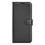 EIDERWOOD Samsung Galaxy S25 Edge Litchi Kunstskinn Flip Deksel med Lommebok - Svart