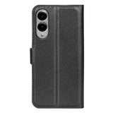 EIDERWOOD Samsung Galaxy S25 Edge Litchi Kunstskinn Flip Deksel med Lommebok - Svart