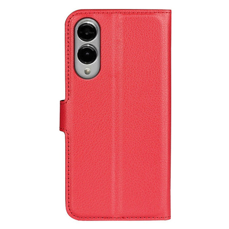 EIDERWOOD Samsung Galaxy S25 Edge Litchi Kunstskinn Flip Deksel med Lommebok - Rød