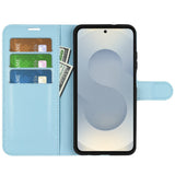 EIDERWOOD Samsung Galaxy S25 Edge Litchi Kunstskinn Flip Deksel med Lommebok - Blå