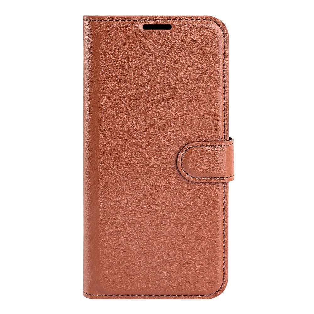 EIDERWOOD Samsung Galaxy S25 Edge Litchi Kunstskinn Flip Deksel med Lommebok - Brun