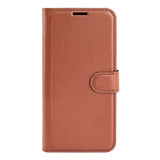 EIDERWOOD Samsung Galaxy S25 Edge Litchi Kunstskinn Flip Deksel med Lommebok - Brun