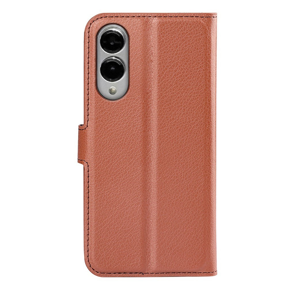 EIDERWOOD Samsung Galaxy S25 Edge Litchi Kunstskinn Flip Deksel med Lommebok - Brun