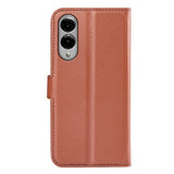 EIDERWOOD Samsung Galaxy S25 Edge Litchi Kunstskinn Flip Deksel med Lommebok - Brun