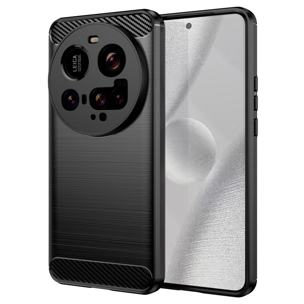 EIDERWOOD Xiaomi 15 Ultra Brushed Carbon Fiber Fleksibelt Plast Deksel - Svart