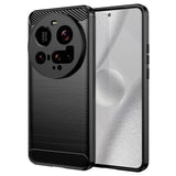 EIDERWOOD Xiaomi 15 Ultra Brushed Carbon Fiber Fleksibelt Plast Deksel - Svart
