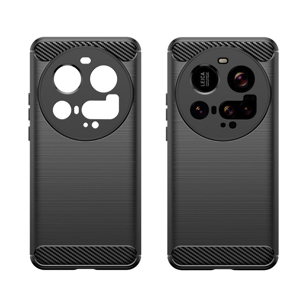 EIDERWOOD Xiaomi 15 Ultra Brushed Carbon Fiber Fleksibelt Plast Deksel - Svart