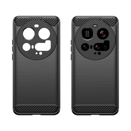 EIDERWOOD Xiaomi 15 Ultra Brushed Carbon Fiber Fleksibelt Plast Deksel - Svart