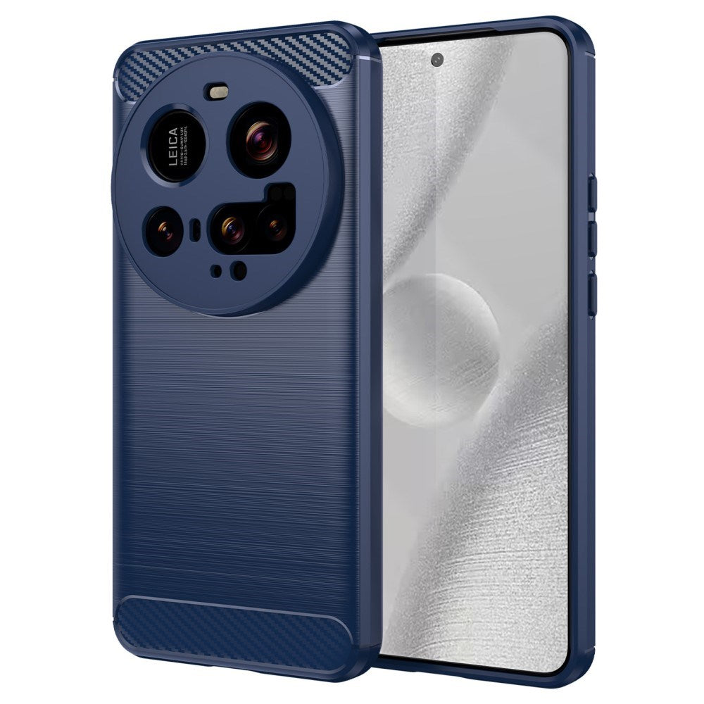 EIDERWOOD Xiaomi 15 Ultra Brushed Carbon Fiber Fleksibelt Plast Deksel - Blå