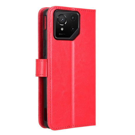 EIDERWOOD Asus ROG Phone 9 (5G) / 9 Pro (5G) Kunstskinn Flip Deksel m. Kortholder & Ståfunksjon - Rød