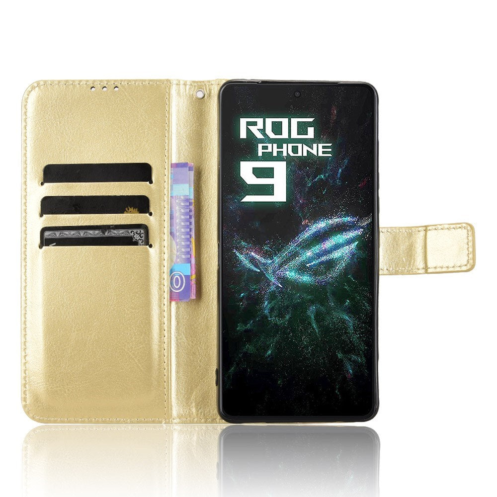 EIDERWOOD Asus ROG Phone 9 (5G) / 9 Pro (5G) Kunstskinn Flip Deksel m. Kortholder & Ståfunksjon - Gull