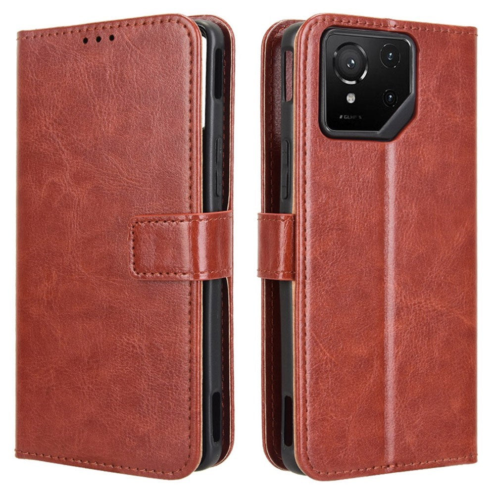 EIDERWOOD Asus ROG Phone 9 (5G) / 9 Pro (5G) Kunstskinn Flip Deksel m. Kortholder & Ståfunksjon - Brun