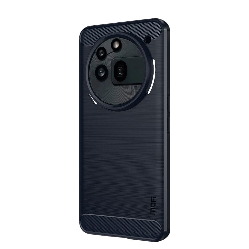 Nothing Phone (3a) Pro Mofi Brushed Carbon Fiber Fleksibelt Plast Deksel - Blå