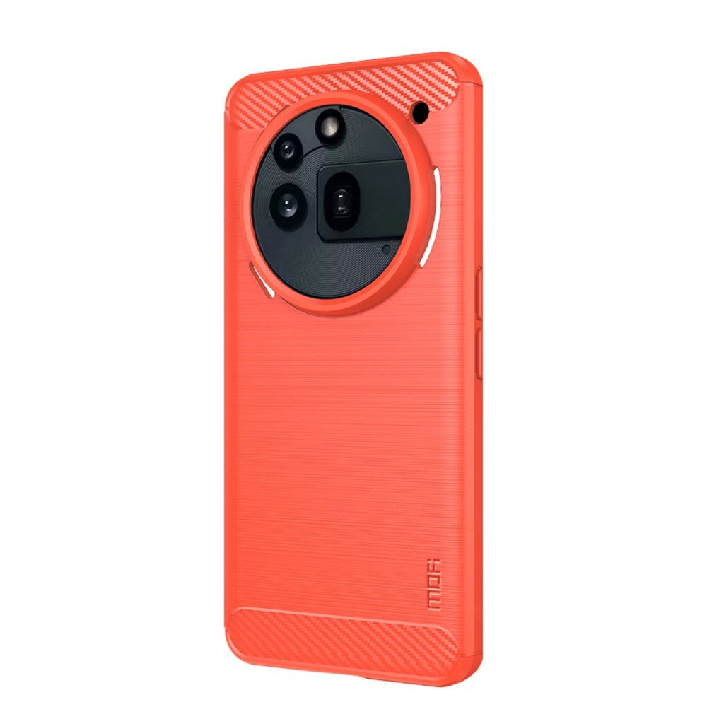 Nothing Phone (3a) Pro Mofi Brushed Carbon Fiber Fleksibelt Plast Deksel - Rød