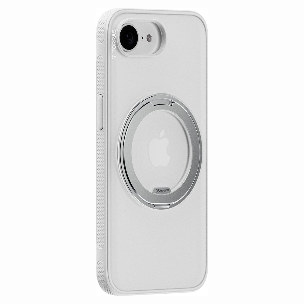 TORRAS iPhone 17e / 16e Hybrid Plast Deksel m. Stativ - MagSafe Kompatibel - Hvit