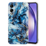EIDERWOOD Samsung Galaxy S25 Edge Fleksibelt Plast Deksel m. Marmor­mønster - Blå