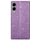 EIDERWOOD Samsung Galaxy S25 Edge Kunstskinn Flip Deksel med Lommebok og - Glitter - Lilla