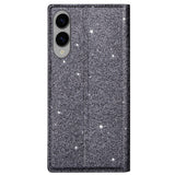 EIDERWOOD Samsung Galaxy S25 Edge Kunstskinn Flip Deksel med Lommebok og - Glitter - Grå
