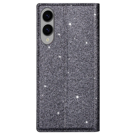 EIDERWOOD Samsung Galaxy S25 Edge Kunstskinn Flip Deksel med Lommebok og - Glitter - Grå