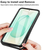 EIDERWOOD Samsung Galaxy S25 Edge Deksel med Full Beskyttelse og Skjermbeskyttelsesfilm - Gjennomsiktig / Svart Kant
