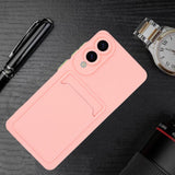 EIDERWOOD Samsung Galaxy S25 Edge Fleksibelt Plast Deksel med Kortholder - Rosa