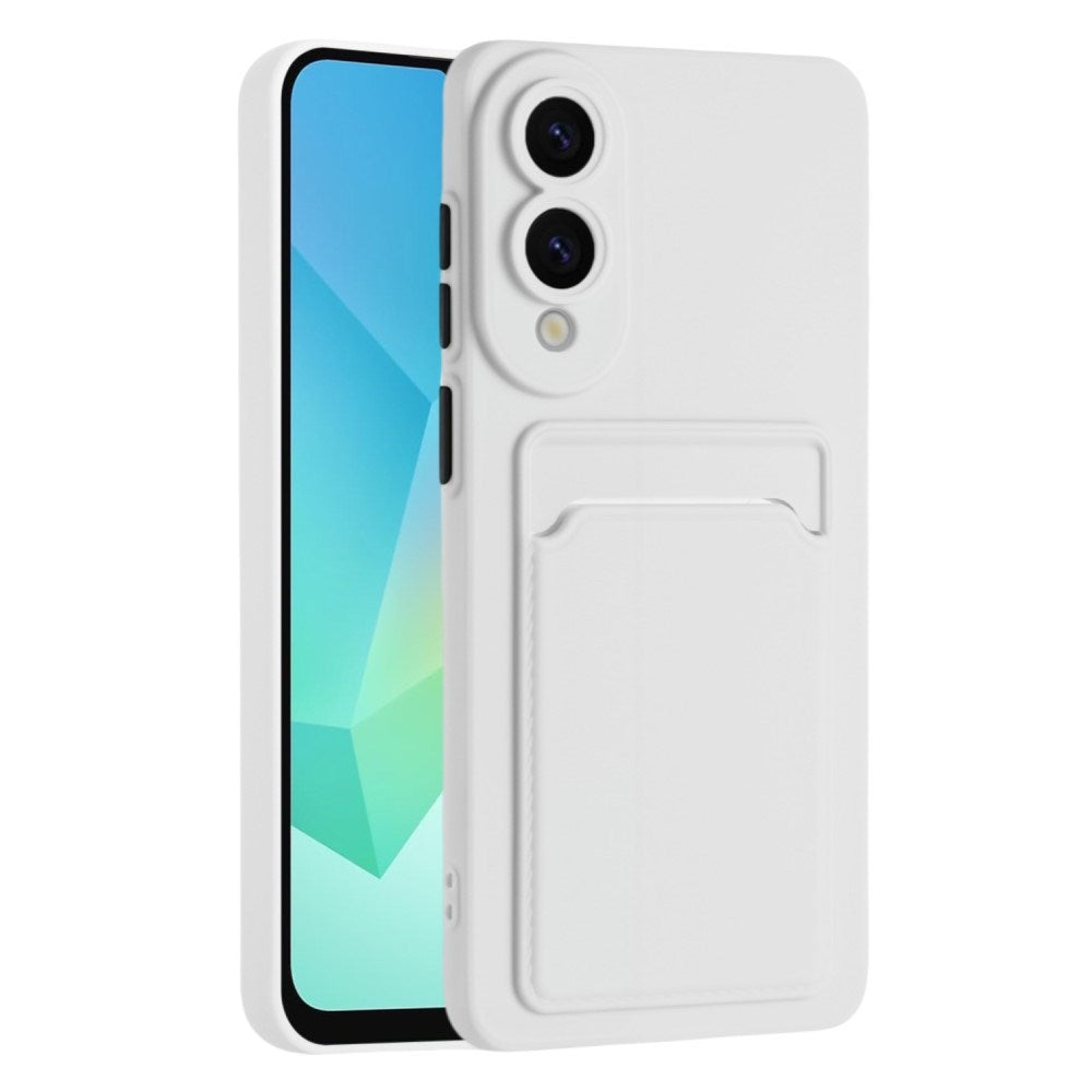 EIDERWOOD Samsung Galaxy S25 Edge Fleksibelt Plast Deksel med Kortholder - Hvit