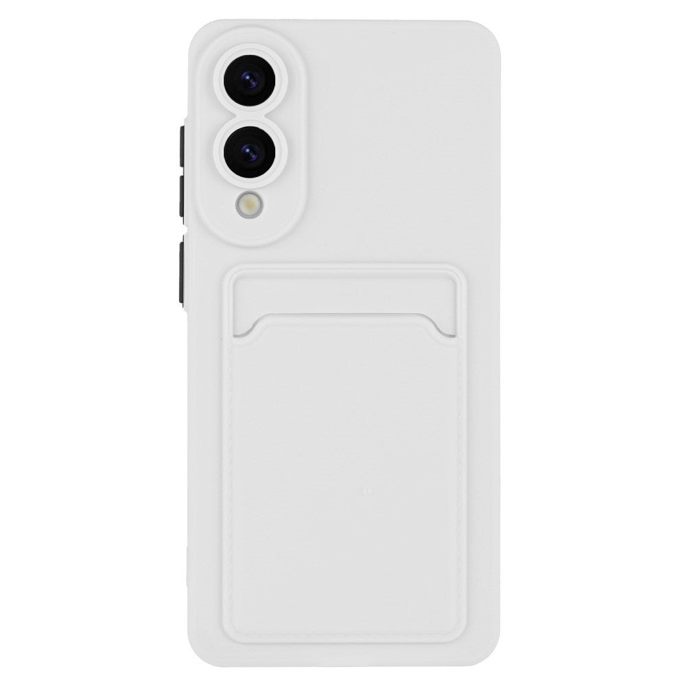 EIDERWOOD Samsung Galaxy S25 Edge Fleksibelt Plast Deksel med Kortholder - Hvit