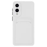 EIDERWOOD Samsung Galaxy S25 Edge Fleksibelt Plast Deksel med Kortholder - Hvit