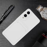 EIDERWOOD Samsung Galaxy S25 Edge Fleksibelt Plast Deksel med Kortholder - Hvit