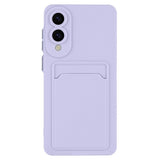 EIDERWOOD Samsung Galaxy S25 Edge Fleksibelt Plast Deksel med Kortholder - Lilla