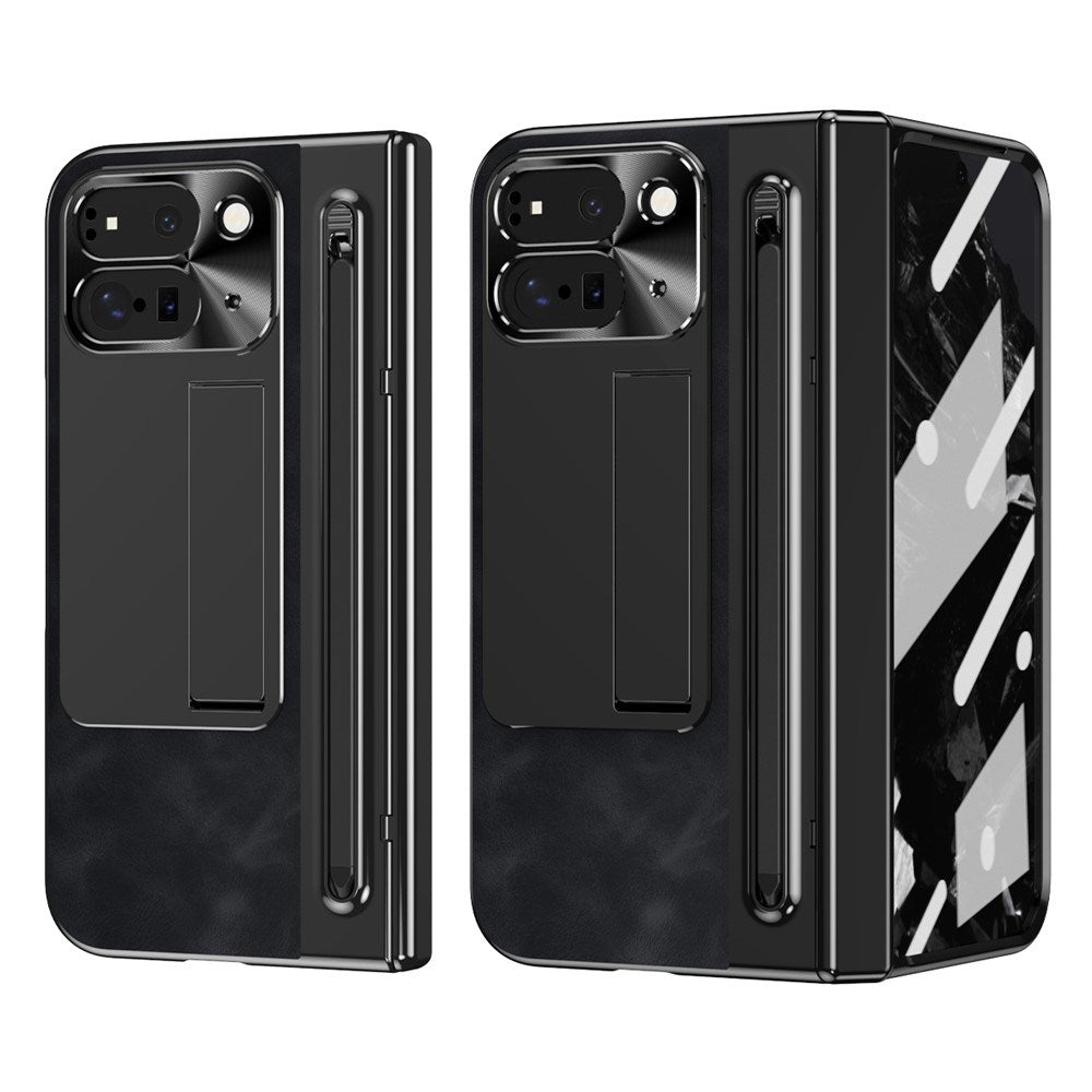 EIDERWOOD Google Pixel 10 Pro Fold Deksel med Bakside i Kunstskinn - Kickstand - Stylusholder - Svart