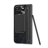 EIDERWOOD Google Pixel 10 Pro Fold Deksel med Bakside i Kunstskinn - Kickstand - Stylusholder - Svart